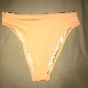 LA Hearts Peach Ribbed Bikini Bottom
